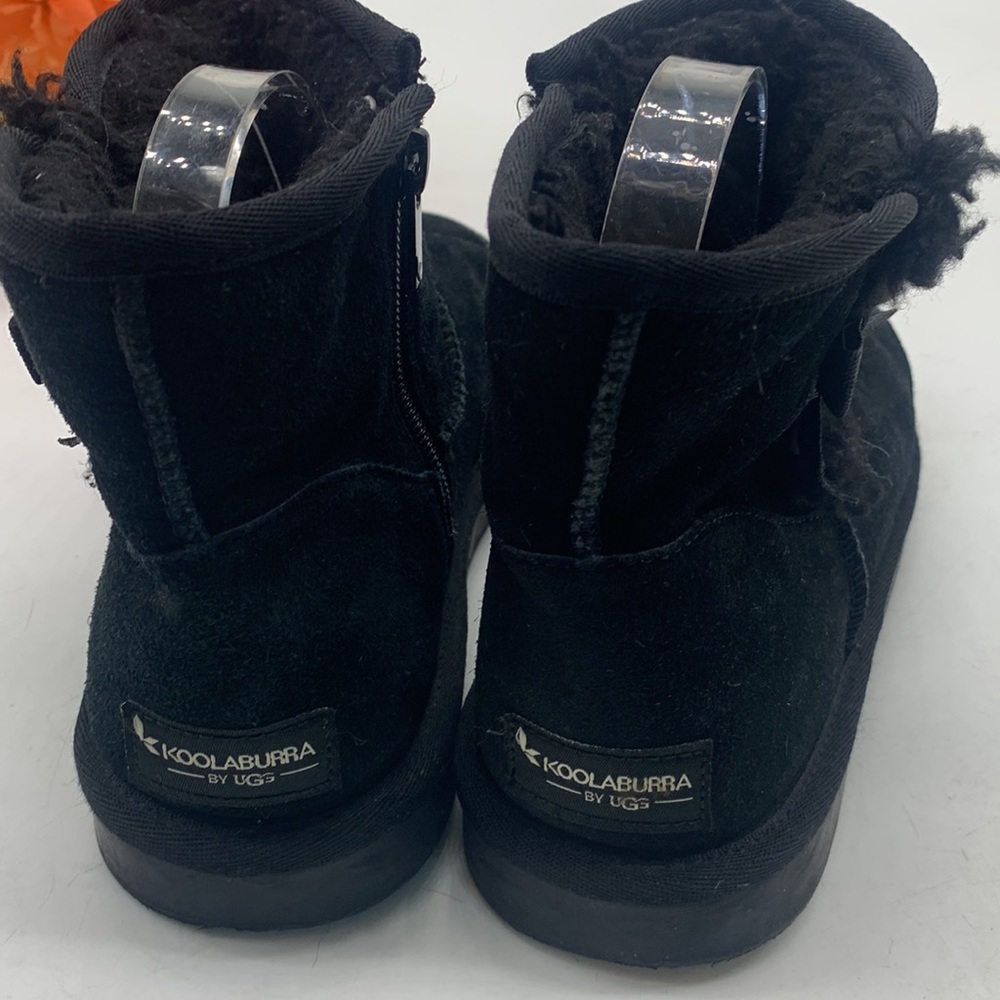 Koolabura by UGG short Black Suede Shearling Boots with Bow Size 5  BAB3927F - Picture 4 of 10